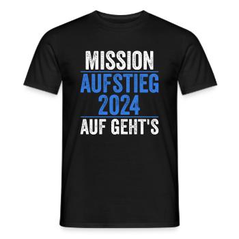 Mission Aufstieg 2024 - Männer T-Shirt - Schwarz - Vorne - AI Model Male 178 light (178cm)