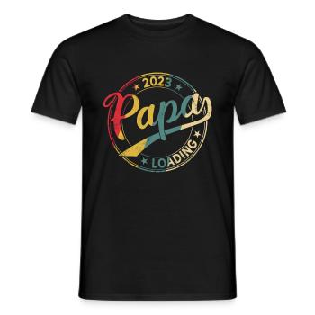 Papa 2023 loading Schwanger 2023 werdender Papa - Männer T-Shirt - Schwarz - Vorne - AI Model Male 178 light (178cm)