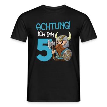 5 Jahre Geburtstag Ritter 5. Geburtstag Wikinger - Männer T-Shirt - Schwarz - Vorne - AI Model Male 178 light (178cm)