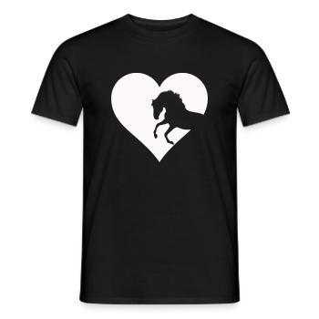 Herz für Pferdenarren, süßes Pferde und Reiter - Männer T-Shirt - Schwarz - Vorne - AI Model Male 178 light (178cm)