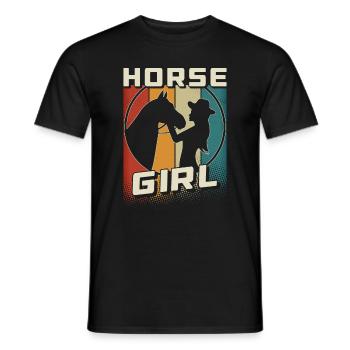 Horse Girl Pferdemädchen Pferdereiten Reiterin - Männer T-Shirt - Schwarz - Vorne - AI Model Male 178 light (178cm)