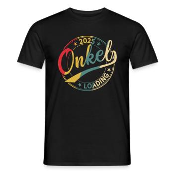 Onkel 2025 Loading Retro Werdender Onkel 2025 - Männer T-Shirt - Schwarz - Vorne - AI Model Male 178 light (178cm)