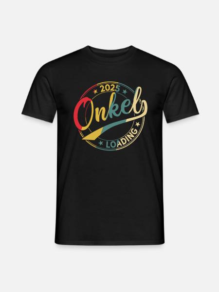 Onkel 2025 Loading Retro Werdender Onkel 2025 - Männer T-Shirt - Schwarz