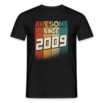 Awesome since 2009 Mädchen Junge 15. Geburtstag - Männer T-Shirt - Schwarz - Vorne - AI Model Male 178 light (178cm)