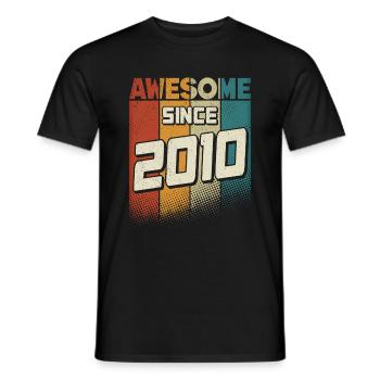 Awesome since 2010 Girl Boy 14th Birthday - Men's T-Shirt - black - Front - AI Model Male 178 light (178cm)