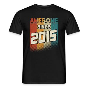 Génial depuis 2015 Fille Garçon 9e anniversaire - T-shirt homme - noir - Devant - AI Model Male 178 light (178cm)