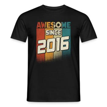 Awesome since 2016 Girl Boy 8th Birthday - Men's T-Shirt - black - Front - AI Model Male 178 light (178cm)