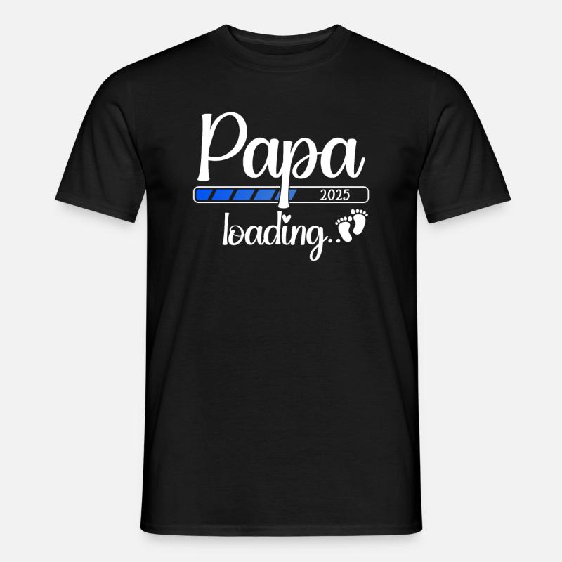 Papa 2025 Loading Schwanger 2025 Papa Est. 2025 - Männer T-Shirt - Schwarz