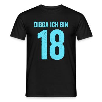 Blau Digga Ich Bin 18 Jahre Junge 18. Geburtstag - Männer T-Shirt - Schwarz - Vorne - AI Model Male 178 light (178cm)