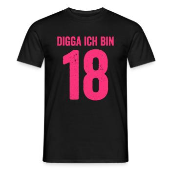 Digga Ich Bin 18 Jahre Mädchen 18. Geburtstag Lady - Männer T-Shirt - Schwarz - Vorne - AI Model Male 178 light (178cm)