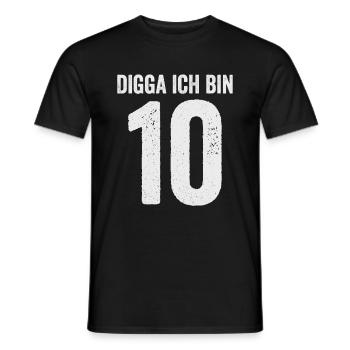 Digga I'm 10 Girl Boy 10th Birthday - Men's T-Shirt - black - Front - AI Model Male 178 light (178cm)