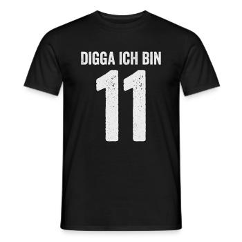 Digga I'm 11 Girl Boy 11th Birthday - Men's T-Shirt - black - Front - AI Model Male 178 light (178cm)