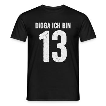 Digga I'm 13 Girl Boy 13th Birthday - Men's T-Shirt - black - Front - AI Model Male 178 light (178cm)