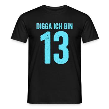 Blue Digga I'm 13 Years Boy 13th Birthday - Men's T-Shirt - black - Front - AI Model Male 178 light (178cm)