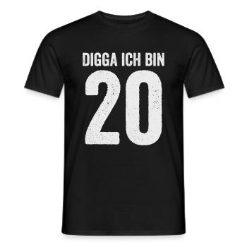 Digga I'm 20 Girl Boy 20th Birthday - Men's T-Shirt - black - Front - AI Model Male 178 light (178cm)