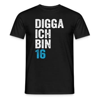 Digga J’ai 16e anniversaire garçon 16e anniversaire - T-shirt homme - noir - Devant - AI Model Male 178 light (178cm)