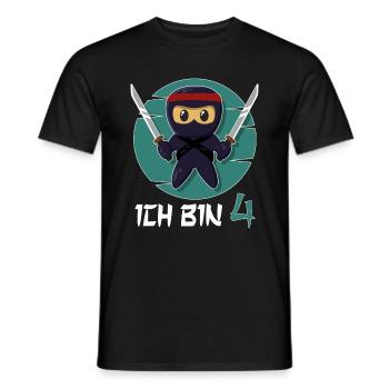 Ich Bin 4 Ninja 4. Geburtstag Jungen 4. Geburtstag - Männer T-Shirt - Schwarz - Vorne - AI Model Male 178 light (178cm)