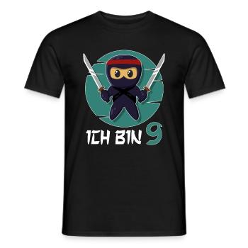 I'm 9 Ninja 9th Birthday Boys 9th Birthday - Men's T-Shirt - black - Front - AI Model Male 178 light (178cm)