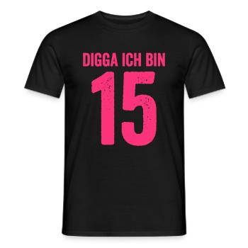Digga I'm 15 Year Old Girl 15th Birthday Lady - Men's T-Shirt - black - Front - AI Model Male 178 light (178cm)