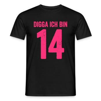 Digga Je suis 14 ans fille 14e anniversaire Dame - T-shirt homme - noir - Devant - AI Model Male 178 light (178cm)
