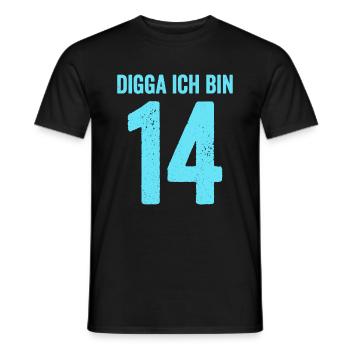 Blue Digga J’ai 14 Ans Garçon 14e Anniversaire - T-shirt homme - noir - Devant - AI Model Male 178 light (178cm)