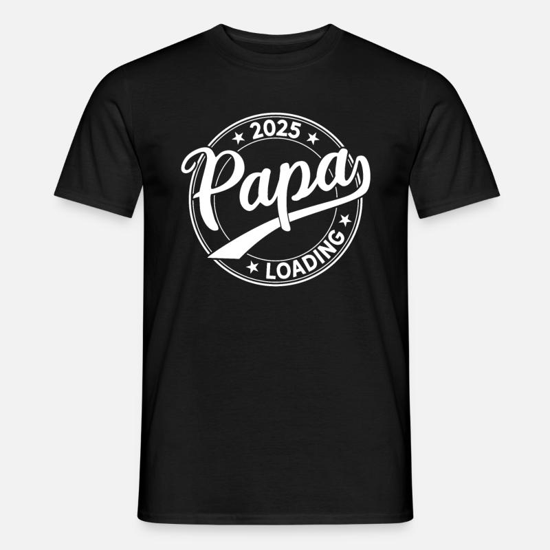 Papa 2025 Schwangerschaft 2025 Papa 2025 Loading - Männer T-Shirt - Schwarz