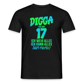 17th Birthday Digga I'm 17 I Can Do Everything - Men's T-Shirt - black - Front - AI Model Male 178 light (178cm)