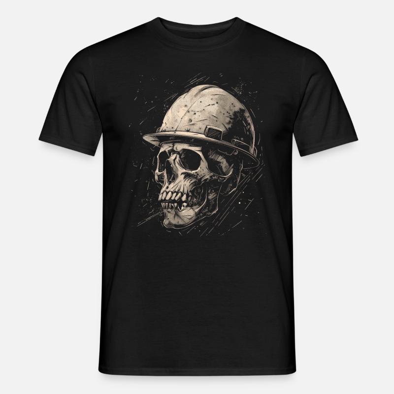Skull Construction Worker - Men’s T-shirt - black