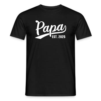 Papa Est 2025 Retro Papa 2025 - Men's T-Shirt - black - Front - AI Model Male 178 light (178cm)