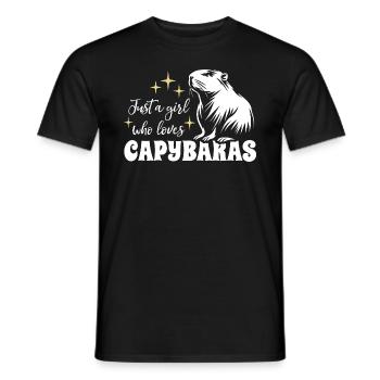 Just a girl who loves capybaras - Spruch - Men's T-Shirt - black - Front - AI Model Male 178 light (178cm)