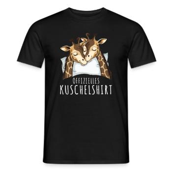 Chemise de nuit Girafes Chemise Câline Officielle - T-shirt homme - noir - Devant - AI Model Male 178 light (178cm)