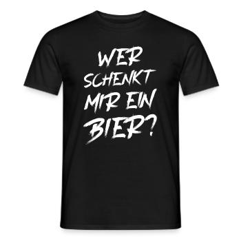 Qui va me donner une bière ? Festival de la bière de Majorque - T-shirt homme - noir - Devant - AI Model Male 178 light (178cm)