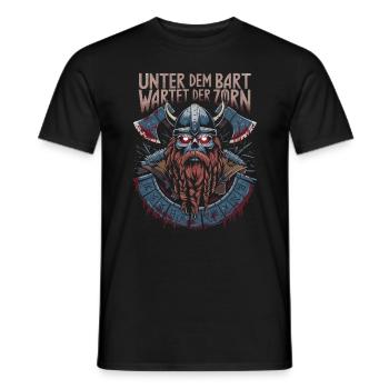 Evil Old Man Viking Under The Beard Wrath - Men's T-Shirt - black - Front - AI Model Male 178 light (178cm)