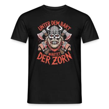 Evil Old Man Viking Under The Beard Wrath - Men's T-Shirt - black - Front - AI Model Male 178 light (178cm)