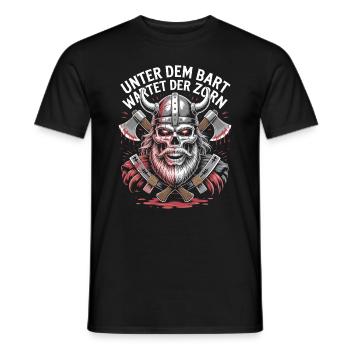 Evil Old Man Viking Under The Beard Wrath - Men's T-Shirt - black - Front - AI Model Male 178 light (178cm)