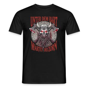 Evil Old Man Viking Under The Beard Wrath - Men's T-Shirt - black - Front - AI Model Male 178 light (178cm)