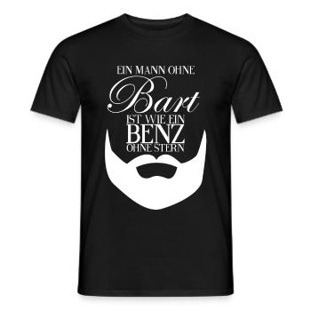 Man without a beard - No! - Beard Saying Gift - Men's T-Shirt - black - Front - AI Model Male 178 light (178cm)