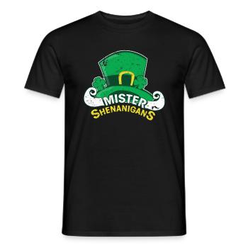 Mister Shenanigan - Chemise de jour St Patty's pour garçon - T-shirt homme - noir - Devant - AI Model Male 178 light (178cm)