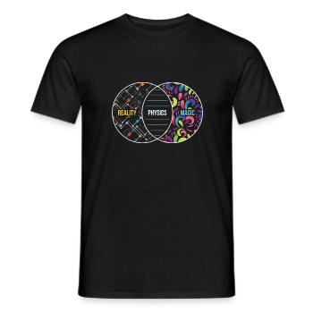 La physique comme la magie mais le vrai cadeau - T-shirt homme - noir - Devant - AI Model Male 178 light (178cm)