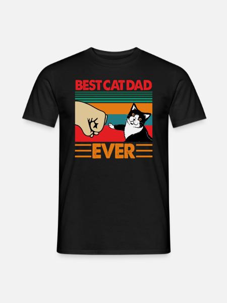 Best Cat Dad Ever - Men's T-Shirt - black