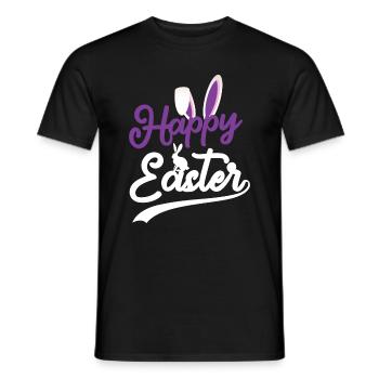 Happy Easter - Osterhase Hasenohren - Männer T-Shirt - Schwarz - Vorne - AI Model Male 178 light (178cm)