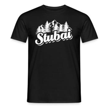 Stubai - Wald und Berge Wandern Erholung - Männer T-Shirt - Schwarz - Vorne - AI Model Male 178 light (178cm)