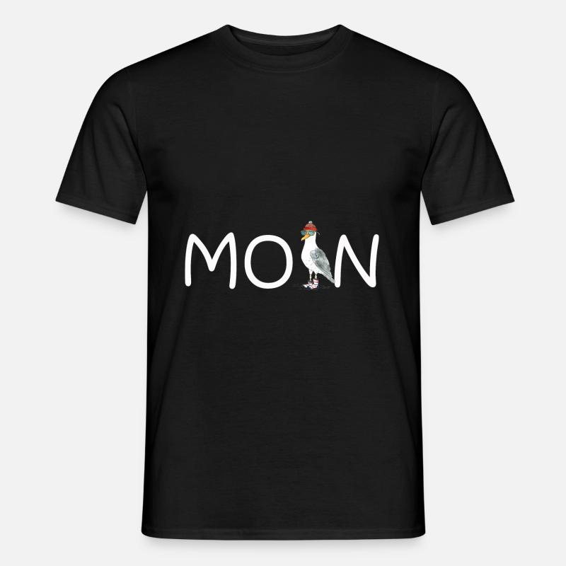 PLATTDEUTSCHER SPRUCH MIT MÖWE - Männer T-Shirt - Schwarz