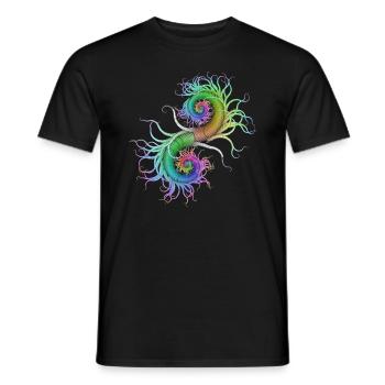 Psychedelisch Seepferchen Abstrakte Kunst Goa Psy - Männer T-Shirt - Schwarz - Vorne - AI Model Male 178 light (178cm)