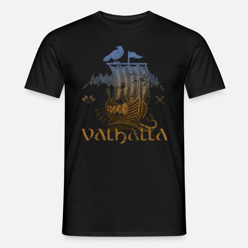 Valhalla Viking Vikings Bjoern Eisenseite - Männer T-Shirt - Schwarz