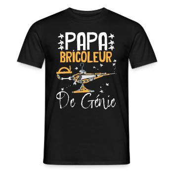 Papa Bricoleur De Génie - T-shirt homme - noir - Devant - AI Model Male 178 light (178cm)