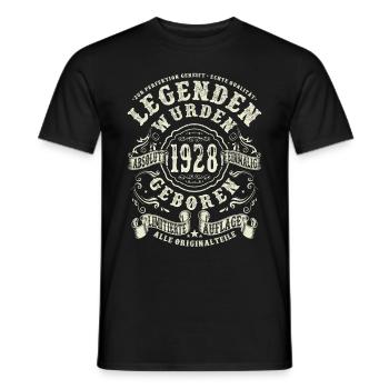 95 Jahre alt - Legenden wurden 1928 geboren - Männer T-Shirt - Schwarz - Vorne - AI Model Male 178 light (178cm)