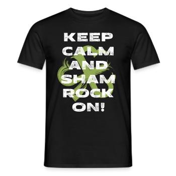 Keep calm and shamrock on. - Men's T-Shirt - black - Front - AI Model Male 178 light (178cm)