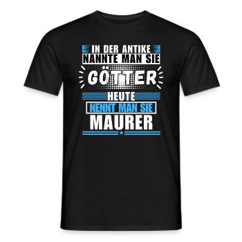 Gods in Antiquity. Today a bricklayer - Men's T-Shirt - black - Front - AI Model Male 178 light (178cm)