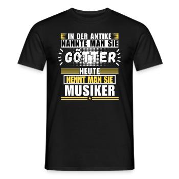 Les dieux dans l’Antiquité. Aujourd’hui musicien - T-shirt homme - noir - Devant - AI Model Male 178 light (178cm)